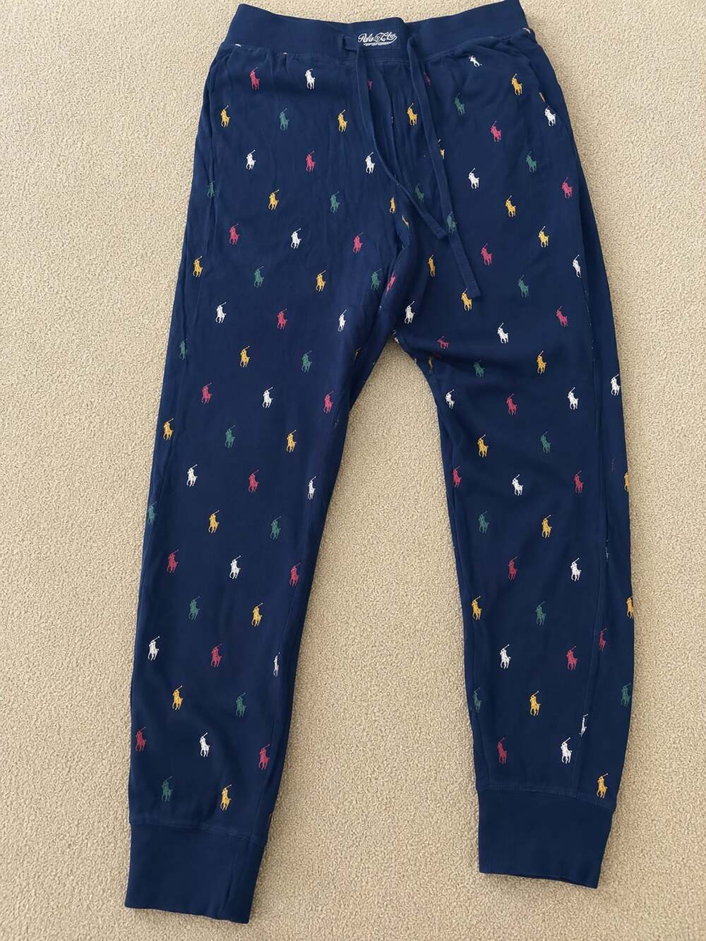 Polo Ralph Lauren Men's All-Over Multi-Colored Pony Logo Jersey Sleep Jogger Pan